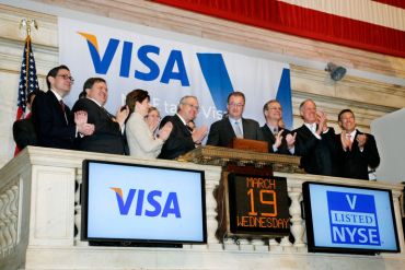 Visa Inc - 19,650 milliards de dollars. Le groupement américain de carte de crédits avait fait ses premiers pas à la Bourse de New York en 2008.