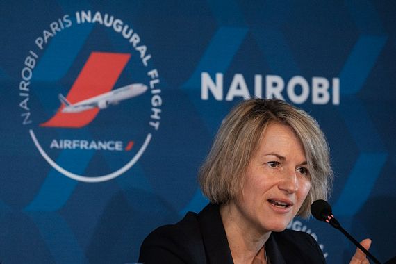 Anne Rigail, lors d'une conférence de presse à Nairobi en mars 2018