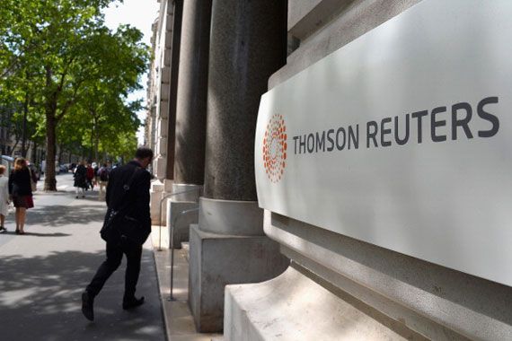 Vue extérieure d'un bureau de Thomson Reuters.
