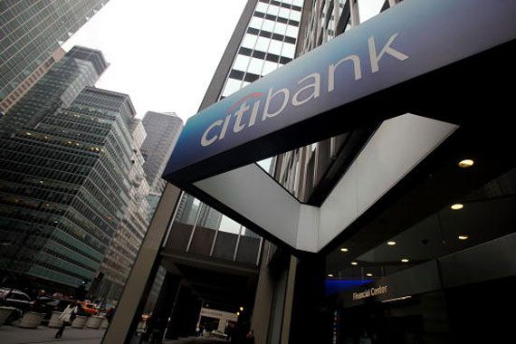 Le logo de Citibank sur un bâtiment à New York
