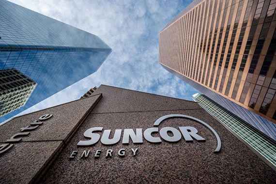 A tower with the Suncor logo