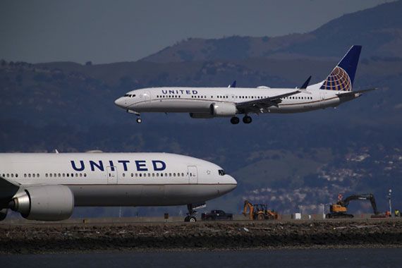 Des appareils Boeing 737 Max appartenant au transporteur United.