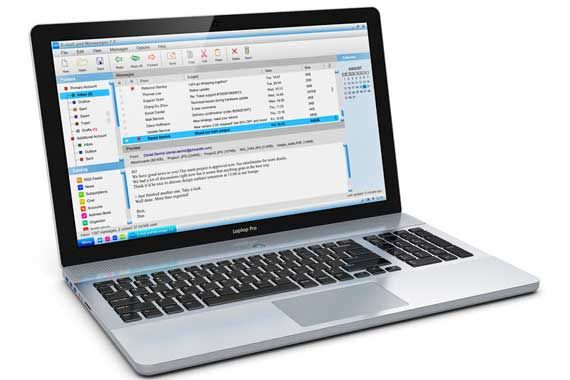 Un écran d'ordinateur qui montre un logiciel de courriels.