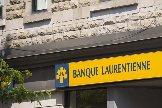 La devanture d'une succursale de la Banque Laurentienne