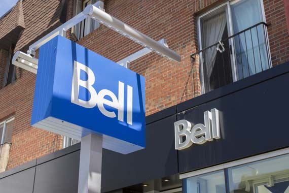 Le logo de Bell sur un bâtiment