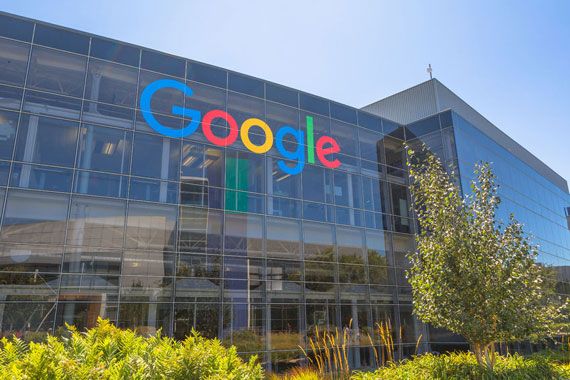 La façade d'un bureau de Google aux États-Unis.