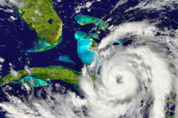 Un ouragan sur une image de satellite