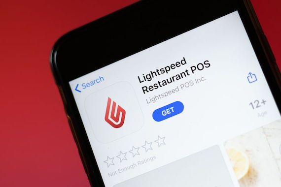 Le logo de Lightspeed dans l'App Store d'un téléphone intelligent