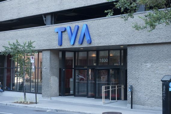 La façade du siège social de TVA à Montréal.