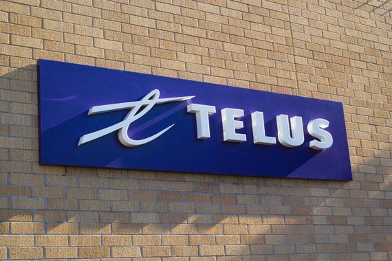 Un logo de Telus.