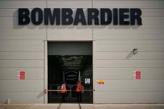 La devanture d'une usine de Bombardier