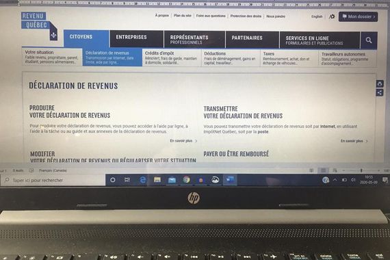 Le site web de Revenu Québec