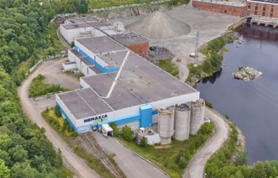 Vue aérienne d'une usine de Nemaska Lithium.