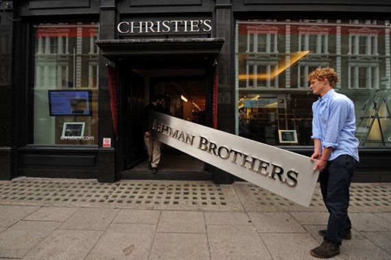 Une pancarte de Lehman Brothers mise aux enchères